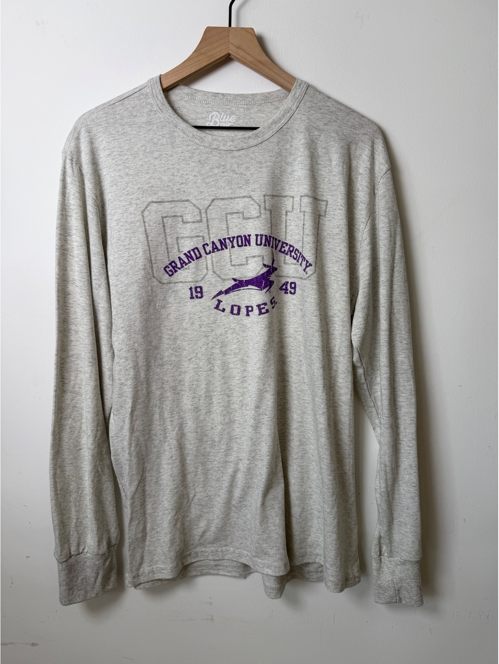 Blue 84 Grand Canyon University Lopes Long Sleeve Shirt Gray NWOT Size L
